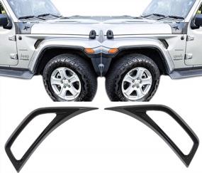 img 4 attached to Jeep Wrangler JL JLU 2018-2020 Air Conditioner Outlet Vent Trim Decor Accessories - Set Of Black Left & Right Pairs By EnRand