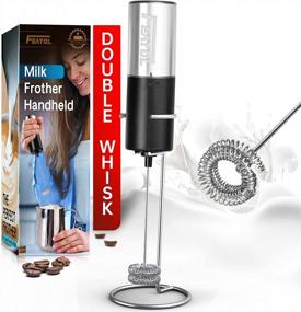 img 4 attached to Effortless Frothing With Featol: Handheld Milk Frother With Double Whisk, Stand, And Battery Operation - Ideal For Lattes, Hot Chocolate, And Protein Drinks!