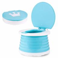children's folding toilet portable folding toilet seat boys & girls 3 in 1 foldable potty chair seat toddler potty training seat (blue) logo