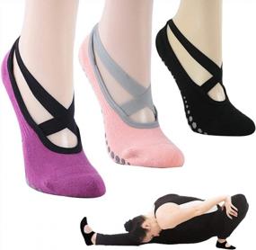 img 4 attached to противоскользящие нескользящие носки для йоги для женщин | Носки для пилатеса Grip для чистого станка, танцев и балета | Торговый центр