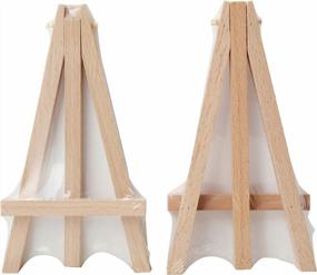 img 1 attached to MEEDEN 6-Inch Mini Beech Wood Easel - Pack of 48: 🖼️ Small Display Stand for Canvases, Business Cards, Photos, Decorative Plates & More