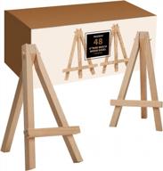 meeden 6-inch mini beech wood easel - pack of 48: 🖼️ small display stand for canvases, business cards, photos, decorative plates & more logo