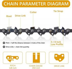 img 3 attached to 2-Pack ANLEOLIFE AC-S55 Chainsaw Chain For 16" Bar 3/8" LP Pitch .050" Gauge, 55 Drive Links Low Kickback Fits Oregon,Craftsman, Echo, Homelite, Poulan