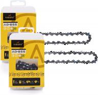 2-pack anleolife ac-s55 chainsaw chain for 16" bar 3/8" lp pitch .050" gauge, 55 drive links low kickback fits oregon,craftsman, echo, homelite, poulan logo