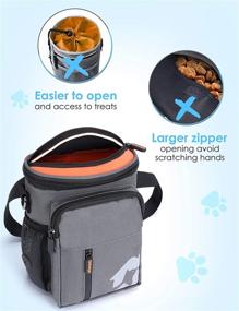 img 2 attached to 🐾 Gobeigo Dog Training Treat Pouch: Convenient Pet Treat Bag Holder with Zipper Split Top, Poop Bag Dispenser, and Dog Fanny Pack for Puppy Training, Walking, Hiking, and Outdoor Travel (Gray & Orange)