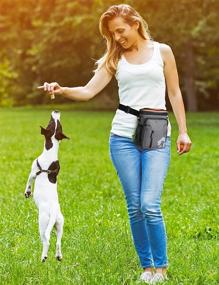 img 3 attached to 🐾 Gobeigo Dog Training Treat Pouch: Convenient Pet Treat Bag Holder with Zipper Split Top, Poop Bag Dispenser, and Dog Fanny Pack for Puppy Training, Walking, Hiking, and Outdoor Travel (Gray & Orange)