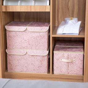 img 3 attached to 3-Pack PRANDOM Large Stackable Storage Bins W/ Lids: Decorative Boxes For Closet, Living Room & Bedroom (17.3X11.8X9.8")