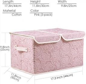 img 1 attached to 3-Pack PRANDOM Large Stackable Storage Bins W/ Lids: Decorative Boxes For Closet, Living Room & Bedroom (17.3X11.8X9.8")