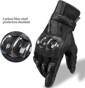 img 2 attached to INBIKE Leather Motorcycle Gloves Knuckle