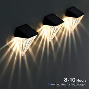 img 1 attached to Solar Deck Lights: Waterproof LED Wall Lighting For Step, Patio, Yard, And Garden - 6 Pack With Diamond Figurine Decorative Lights