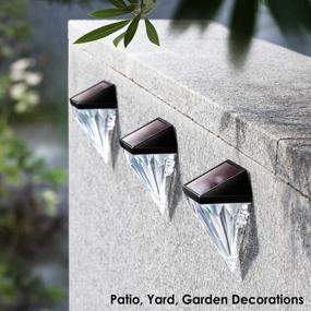 img 2 attached to Solar Deck Lights: Waterproof LED Wall Lighting For Step, Patio, Yard, And Garden - 6 Pack With Diamond Figurine Decorative Lights