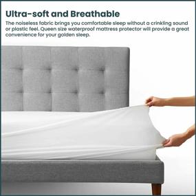 img 2 attached to Protect Your Mattress With Greaton'S Ultra Soft Zippered Mattress Protector - Noiseless, Waterproof And Premium Quality Fabric, King Size Fits 10-13 Inch Mattresses, In White