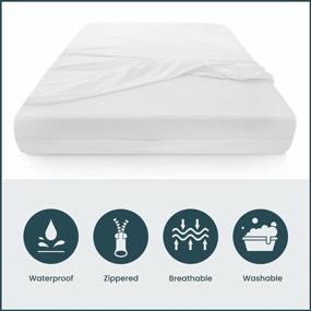 img 3 attached to Protect Your Mattress With Greaton'S Ultra Soft Zippered Mattress Protector - Noiseless, Waterproof And Premium Quality Fabric, King Size Fits 10-13 Inch Mattresses, In White