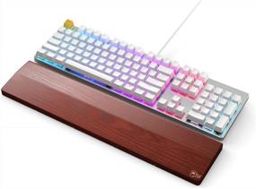 img 3 attached to Glorious Gaming Wooden Wrist Rest - Ergonomic Palm Support For Mechanical Keyboards - Full-Size - Brown