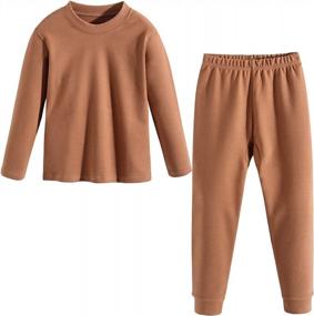 img 4 attached to Cozy Comfort For Your Little One: Toddler Thermal Underwear Set With Long Johns And Pajamas