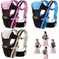 cdybox adjustable baby carrier: 4 positions, 3d backpack pouch bag, soft and ergonomic sling for newborns - blue logo