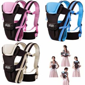 img 4 attached to Регулируемая переноска CdyBox: 4 позиции, 3D сумка для рюкзака, мягкая и эргономичная стропа для новорожденных - синий