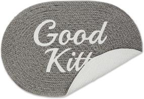 img 3 attached to DII Bone Dry Oval Gray Good Kitty Pet Mat: 100% Cotton, Braided Collection - An Exceptional Choice