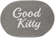 dii bone dry oval gray good kitty pet mat: 100% cotton, braided collection - an exceptional choice logo