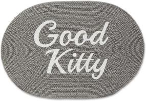 img 4 attached to DII Bone Dry Oval Gray Good Kitty Pet Mat: 100% Cotton, Braided Collection - An Exceptional Choice