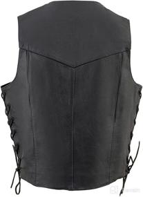 img 3 attached to Men's Black Leather Classic Side Lace Biker Vest by Milwaukee Leather