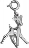 sterling silver rhodium high polished bambi pendant logo