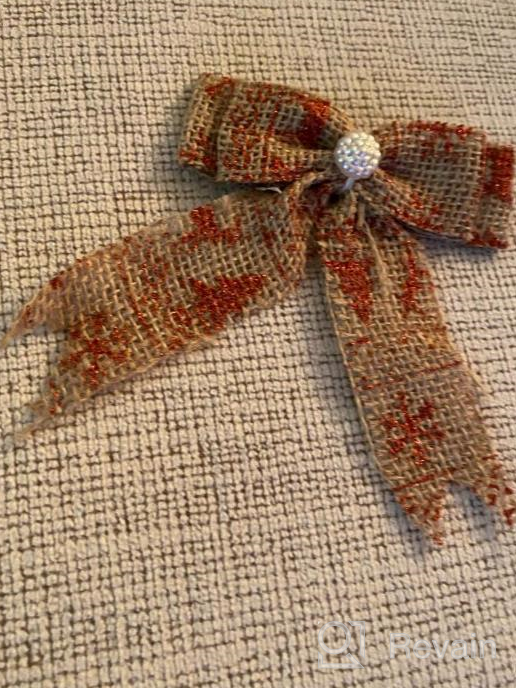 img 1 attached to Add Festive Charm With Junxia'S Mini Burlap Christmas Tree Bow Set - 12PCS Of Red/Gold Foil Ties For Your Holiday Party! review by Timothy Hughes