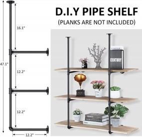 img 3 attached to Industrial Wall Mounted Iron Pipe Shelving Bracket: Perfect For Garage Storage & Home Decor!