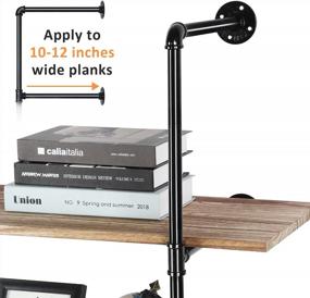 img 2 attached to Industrial Wall Mounted Iron Pipe Shelving Bracket: Perfect For Garage Storage & Home Decor!