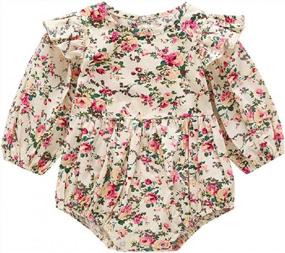 img 1 attached to Floral Long Sleeve Baby Girl Romper Jumpsuit Clothes By MOLYHUA For Toddlers