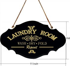 img 3 attached to Vintage Rustic Laundry Room Sign - TISOSO Wash Dry Fold Plaque In Classic Wood Finish, 6X11 Inch, Perfect For Bathroom Or Home Décor