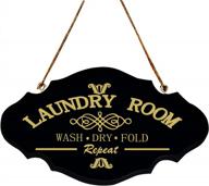 vintage rustic laundry room sign - tisoso wash dry fold plaque in classic wood finish, 6x11 inch, perfect for bathroom or home décor logo