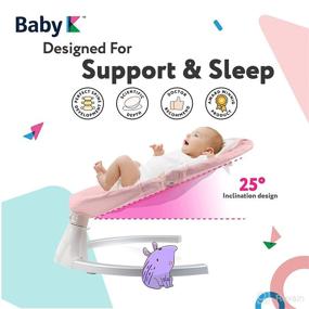 img 2 attached to BABY K Pink Infant Swing with Tray - Enhance Newborn Sleep with 👶 a Soothing Rocker - Features Various Modes, Music & Hanging Toys - Portable Baby Swing