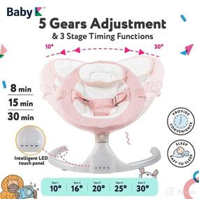 img 3 attached to BABY K Pink Infant Swing with Tray - Enhance Newborn Sleep with 👶 a Soothing Rocker - Features Various Modes, Music & Hanging Toys - Portable Baby Swing