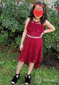 img 7 attached to Stylish Summer Attire: Shoulder Floral Rhinestone Flower Dresses for Girls