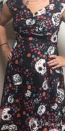 картинка 1 прикреплена к отзыву 👗 Oten Women's Vintage Swing Dress: Retro Polka Dot Halloween Rockabilly Sugar Skull Cocktail Party Dress with Cap Sleeves от Timothy Spinner