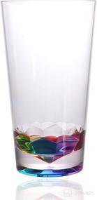 img 2 attached to 🌈 Get Colorful with BPA Free 14oz and 22oz Acrylic Glasses - Set of 8, Vibrant Rainbow Design!