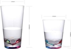 img 3 attached to 🌈 Get Colorful with BPA Free 14oz and 22oz Acrylic Glasses - Set of 8, Vibrant Rainbow Design!