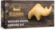 explore your creative side with newurban wood carving kit - perfect introduction to whittling for beginners with rhino shaped linden blank logo