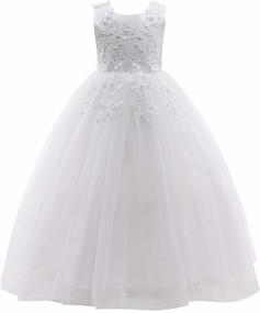 img 4 attached to Lace Flower Girl Dress For Weddings, Pageants, And Special Occasions - Weileenice Big Girls Bridesmaid Ball Gown