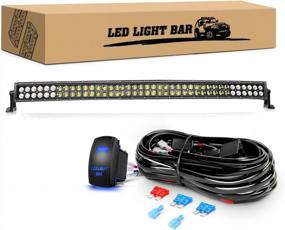 img 4 attached to 🚜 GOOACC 42-Inch 240W Curved LED Light Bar for Trucks ATV UTV Boat Off-Road, Flood Spot Combo Beam Driving Lamp, Work Lights with 5-Pin Rocker Switch Wiring Harness Kit - 2 Years Warranty