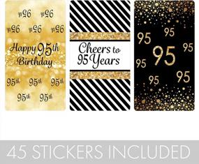img 2 attached to 45 черных и золотых 95th Birthday Mini Candy Bar Wraps Stickers