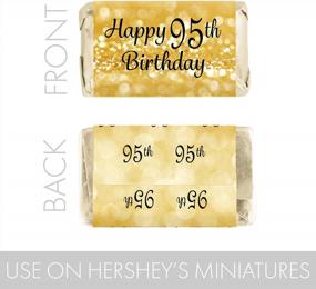 img 3 attached to 45 Black And Gold 95Th Birthday Mini Candy Bar Wrappers Stickers