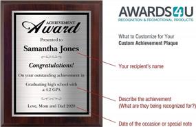 img 3 attached to Personalized Achievement Award For Students And Employees, Accomplishment At Work, School, Or Graduation Plaque. 8X10 - Customize Now!