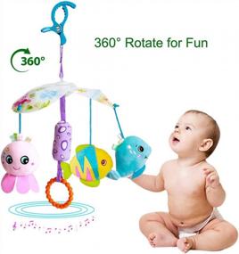 img 2 attached to Cute Car Seat Hanging Toys For Baby 0-36 Months - Ocean Animal Soft Rattles BB Squeaker Distorting Wind Chime With C Clip