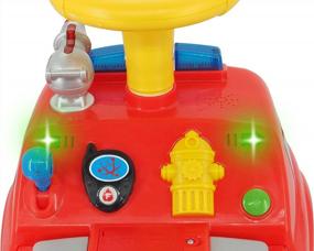 img 1 attached to Интерактивная пожарная машина со светом и звуком - идеально подходит для детей!