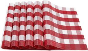 img 2 attached to Add Charm To Your Dining Table With DOLOPL Valentine'S Day Red And White Buffalo Check Placemats Set Of 6 - Easy To Clean And Perfect For Farmhouse Table Decorations!