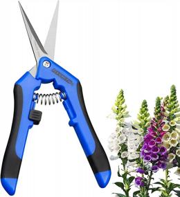 img 4 attached to Stainless Steel Pruning Shears 6.5 Inch Garden Hand Pruner With Precision Blades For Gardening And Trimming - FIXSMITH 1 Pack, Blue Color.