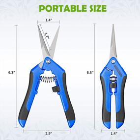 img 3 attached to Stainless Steel Pruning Shears 6.5 Inch Garden Hand Pruner With Precision Blades For Gardening And Trimming - FIXSMITH 1 Pack, Blue Color.