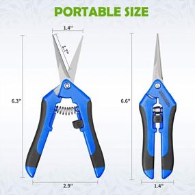 img 3 attached to Ножницы для обрезки нержавеющей стали 6,5-дюймовый садовый ручной секатор с прецизионными лезвиями для садоводства и обрезки - FIXSMITH 1 Pack, Blue Color.